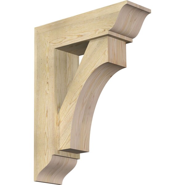 Ekena Millwork Westlake Traditional Rough Sawn Bracket w/ Offset Brace, Douglas Fir, 8"W x 26"D x 34"H BKT0806X26X34WTL01RDF - main